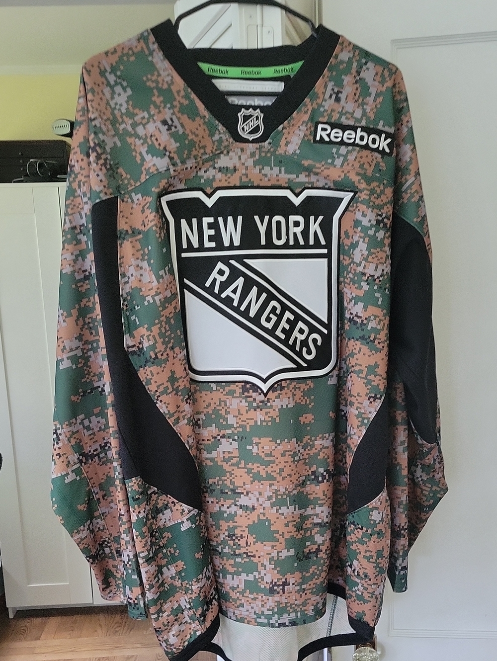 Reebok New York Rangers Camo Hockey Jersey - Green/Brown/Black